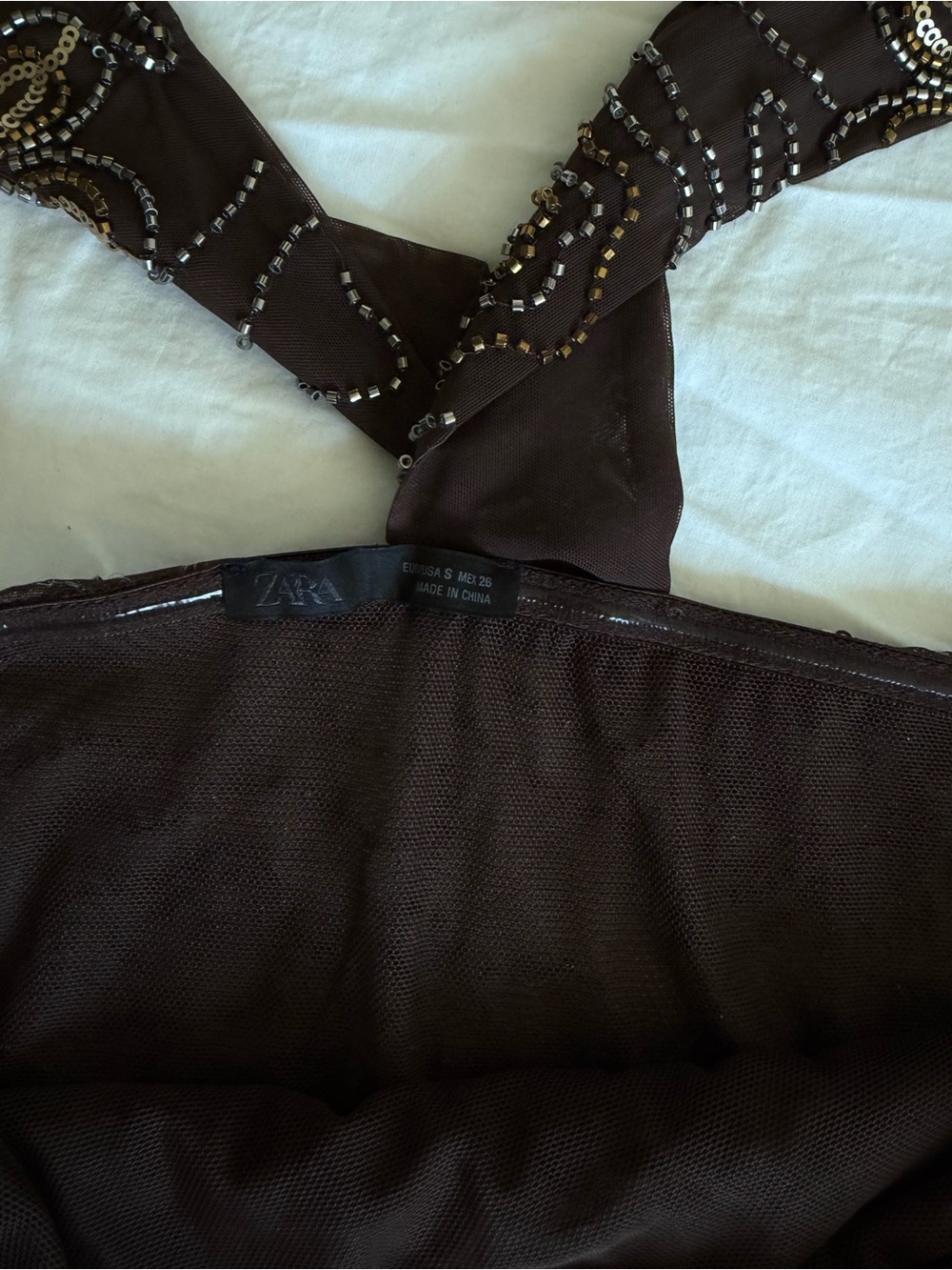 Zara Sequin-Embellished Top & Pants set in brown - Picture 14 of 16